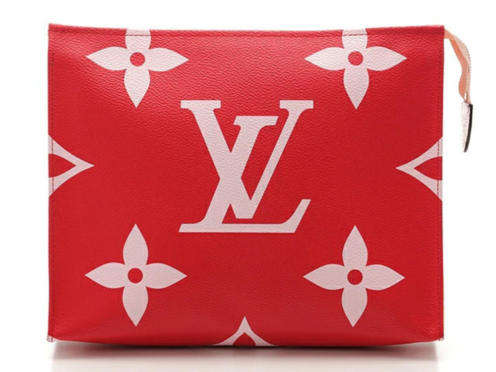 LOUIS VUITTON Clutch Bag Pochette Toilette Giant Monogram Rouge Red